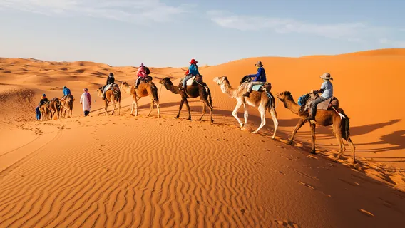 تجربة فريدة في صحراء مرزوكة: ركوب الجمال والمبيت في خيمة مع حمام خاص 3 merzouga desert2
